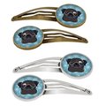 Carolines Treasures Snowflake Black Pug Barrettes Hair Clips, Set of 4, 4PK BB1697HCS4